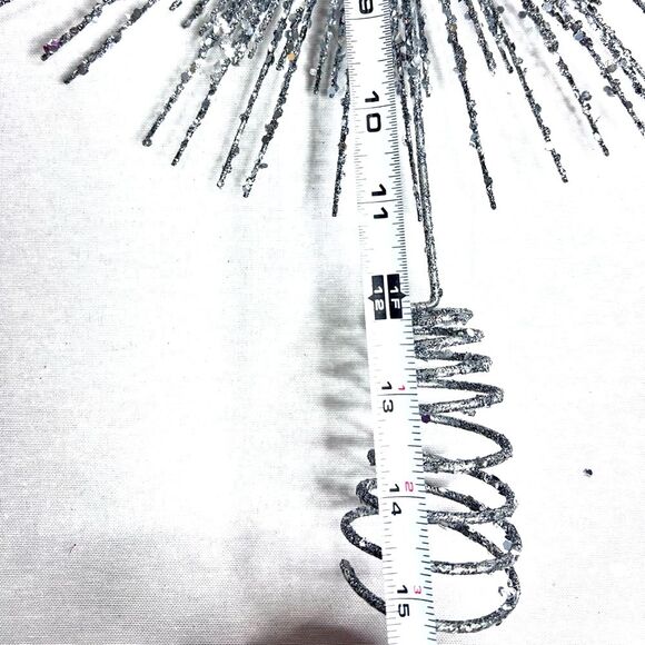 Celebrations Home Silver Glitter Burst Christmas Holiday Tree Topper 15” Glamour - Picture 3 of 7